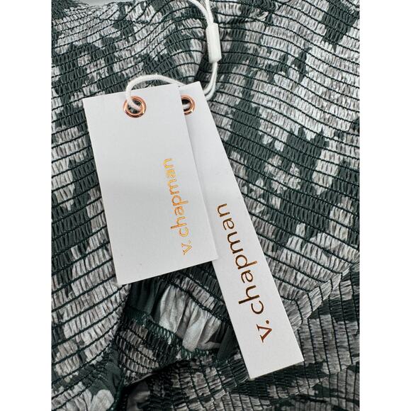 V. Chapman Lanie Maxi Dress Emerald Peony Print Ruffles Wedding Guest Size 2 NEW - Picture 7 of 10